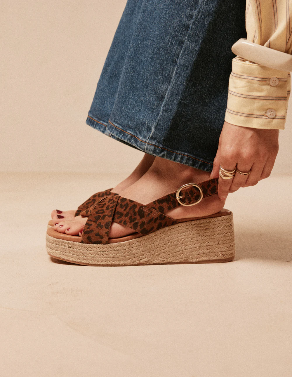 Espadrilles Hawa - Suède léopard