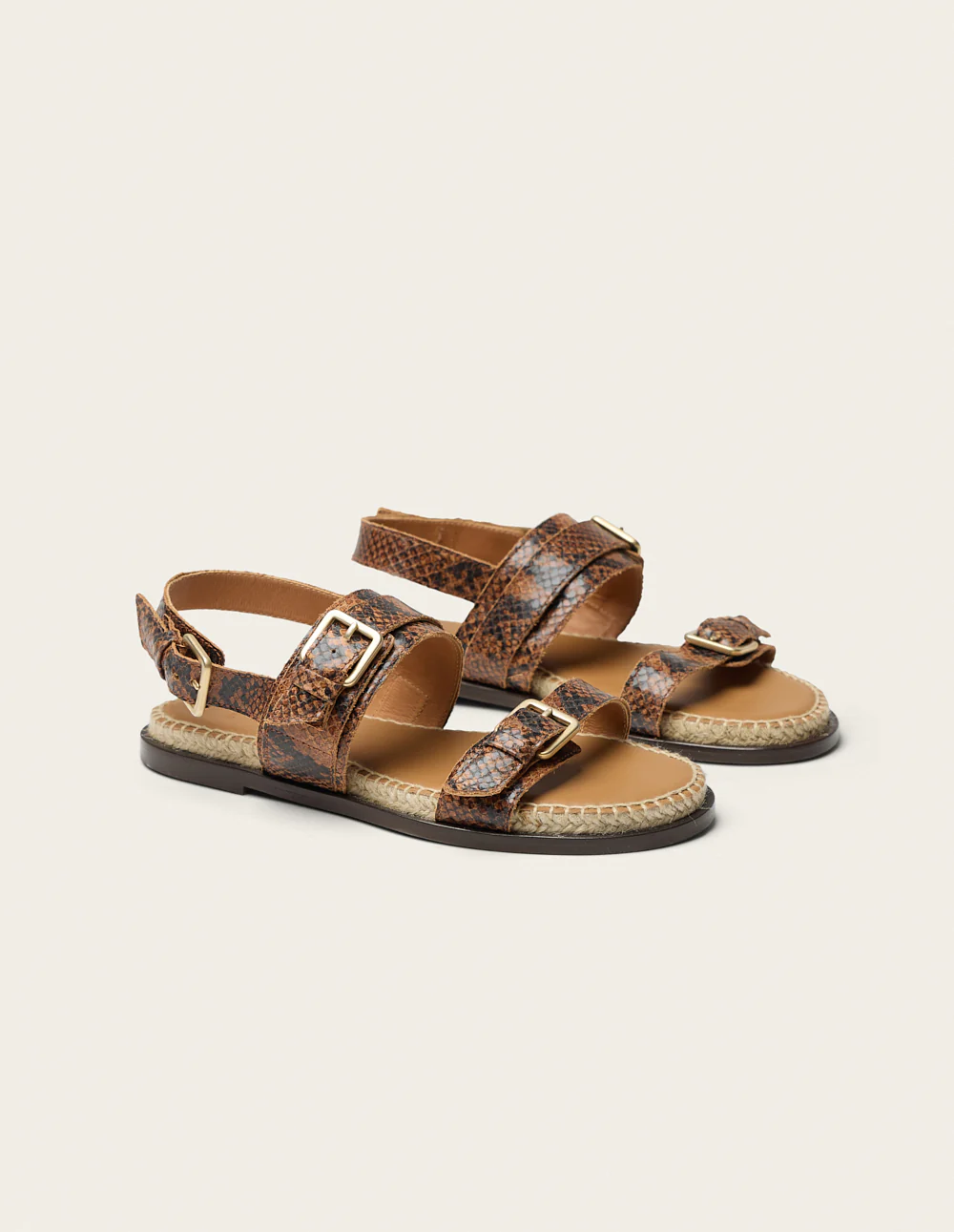Espadrilles Lozi - Cuir python marron - Image 3
