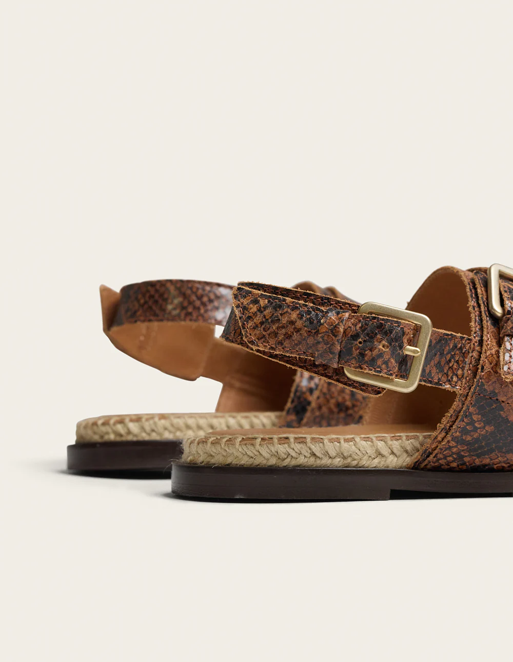 Espadrilles Lozi - Cuir python marron - Image 4
