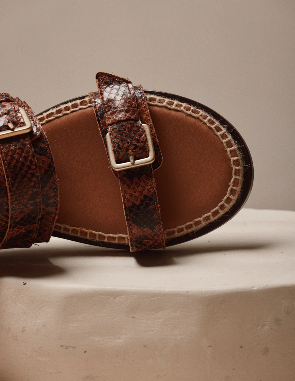Espadrilles Lozi - Cuir python marron - Image 5
