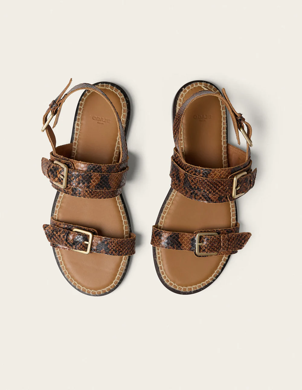 Espadrilles Lozi - Cuir python marron - Image 6