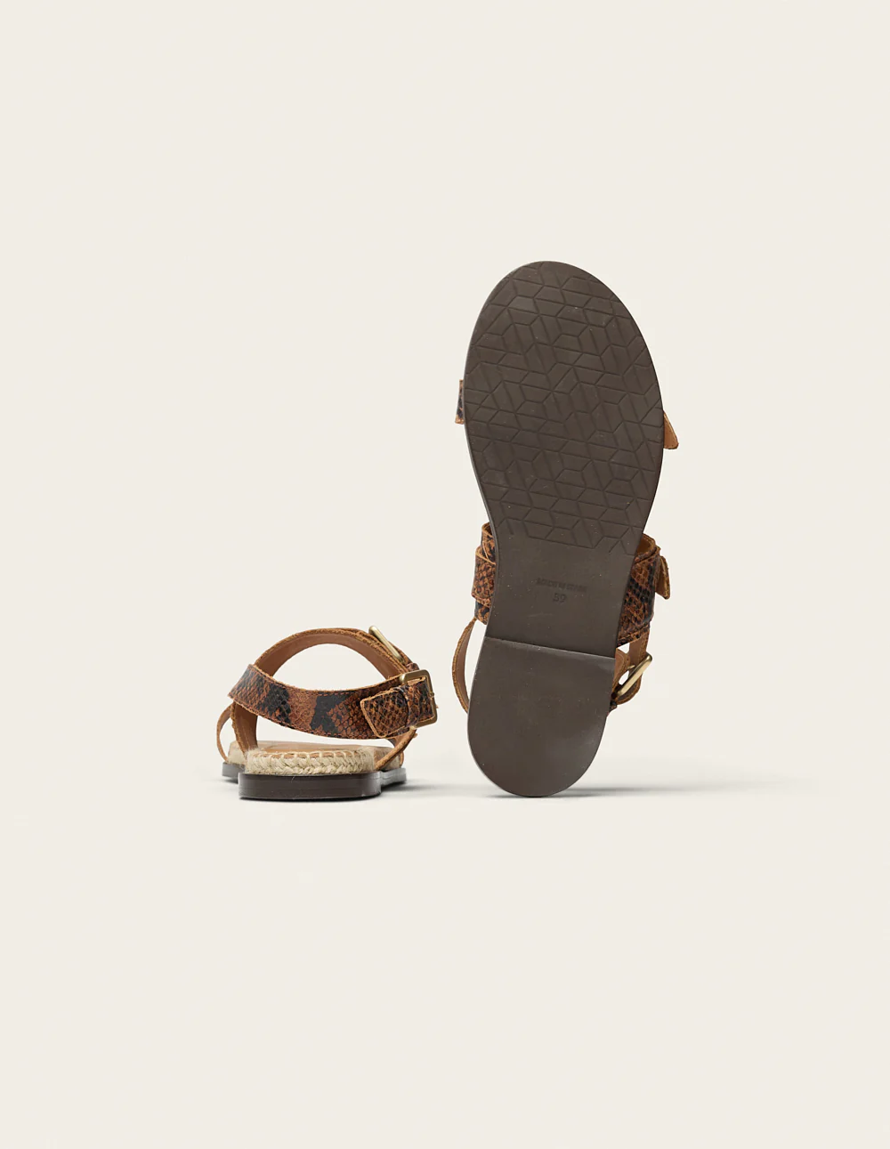 Espadrilles Lozi - Cuir python marron - Image 8