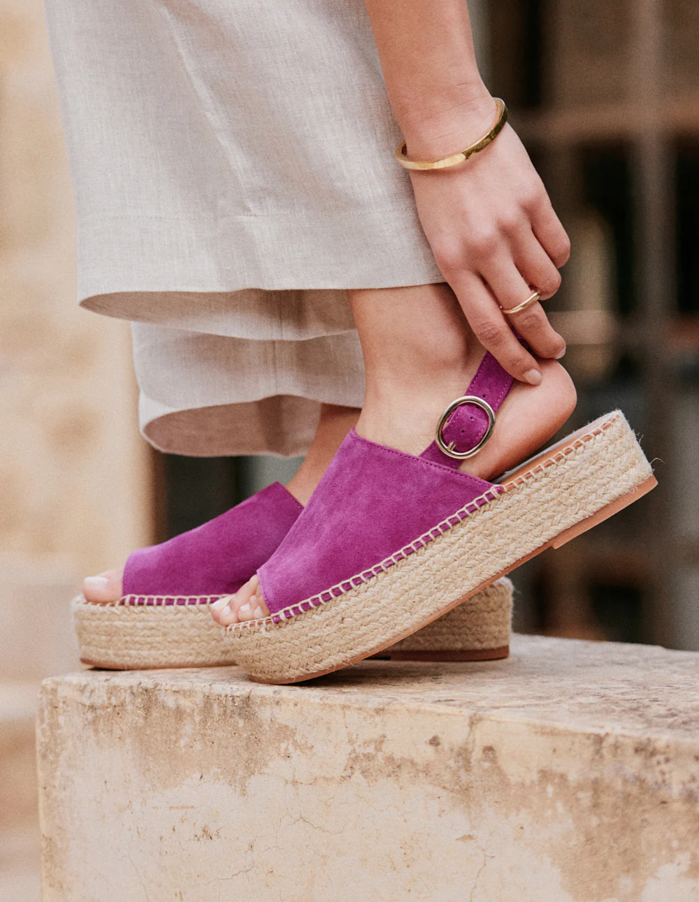 Espadrilles Maya - Suède magenta - Image 3