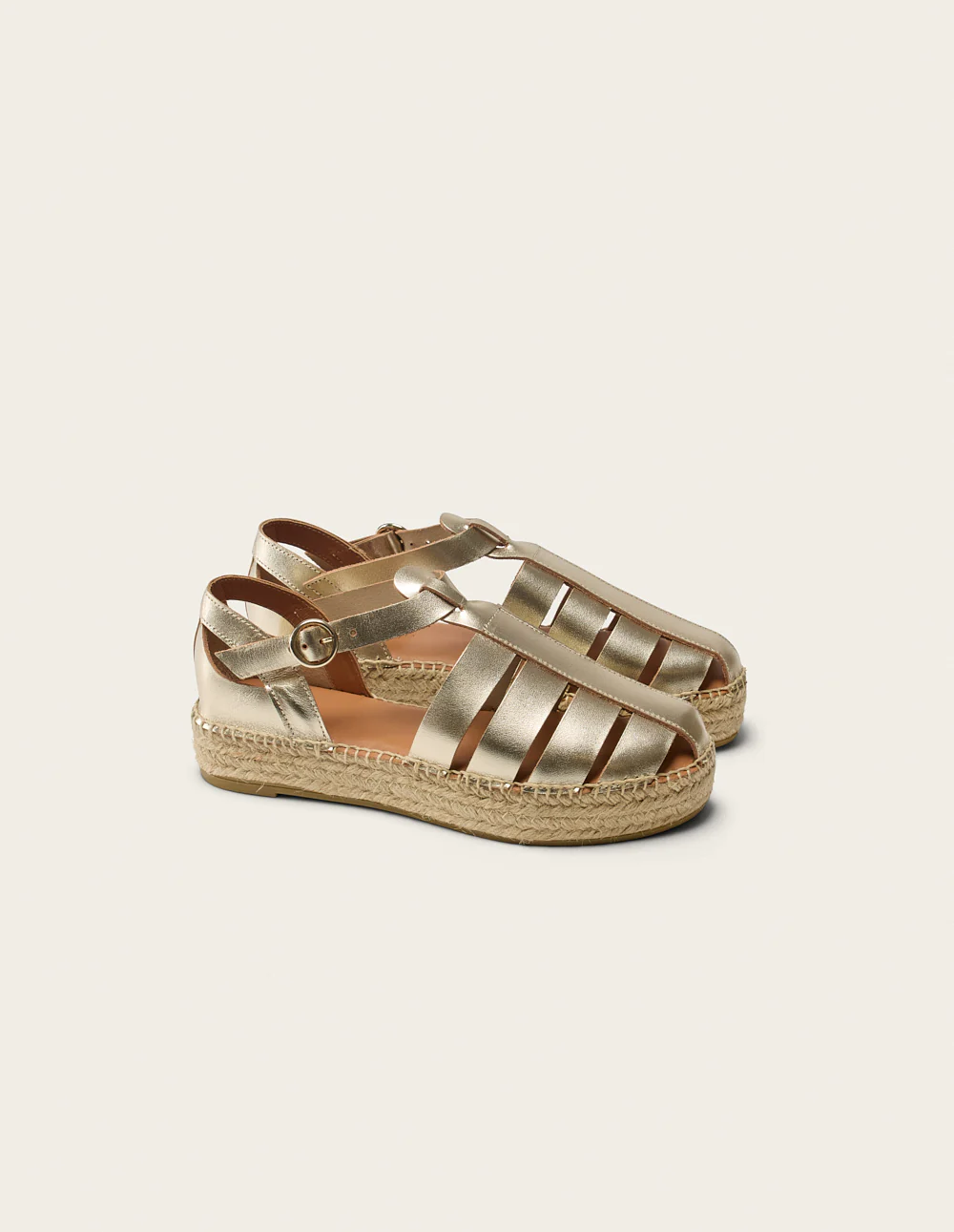 Espadrilles Thais - Cuir doré - Image 3