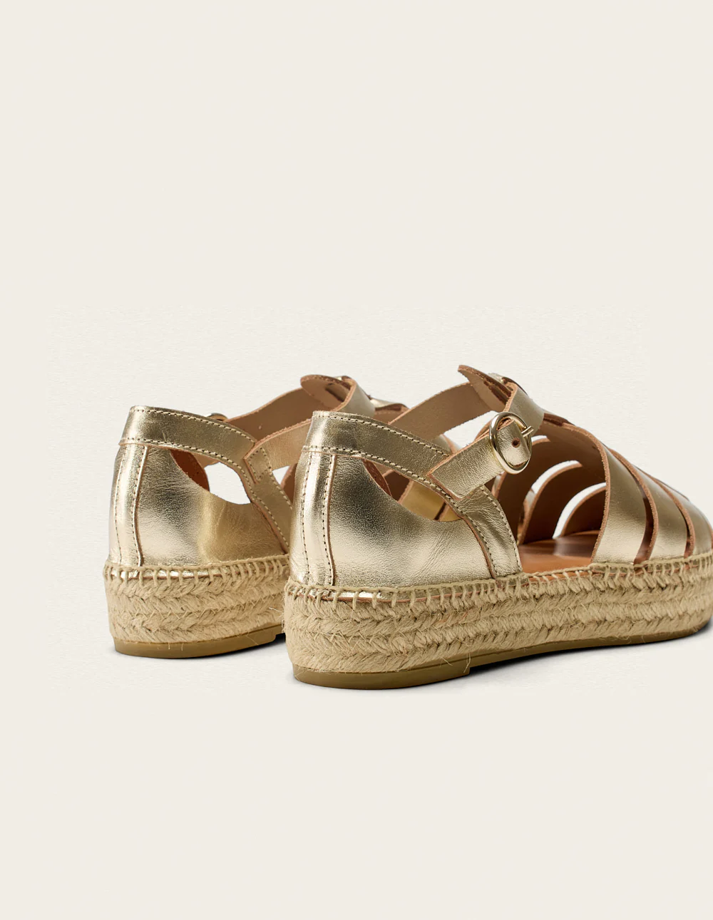 Espadrilles Thais - Cuir doré - Image 4