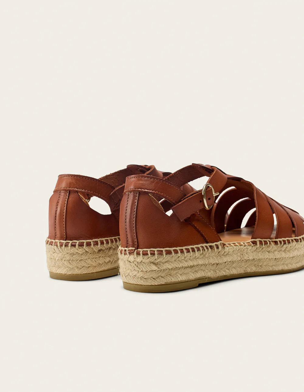 Espadrilles Thais - Cuir marron - Image 3