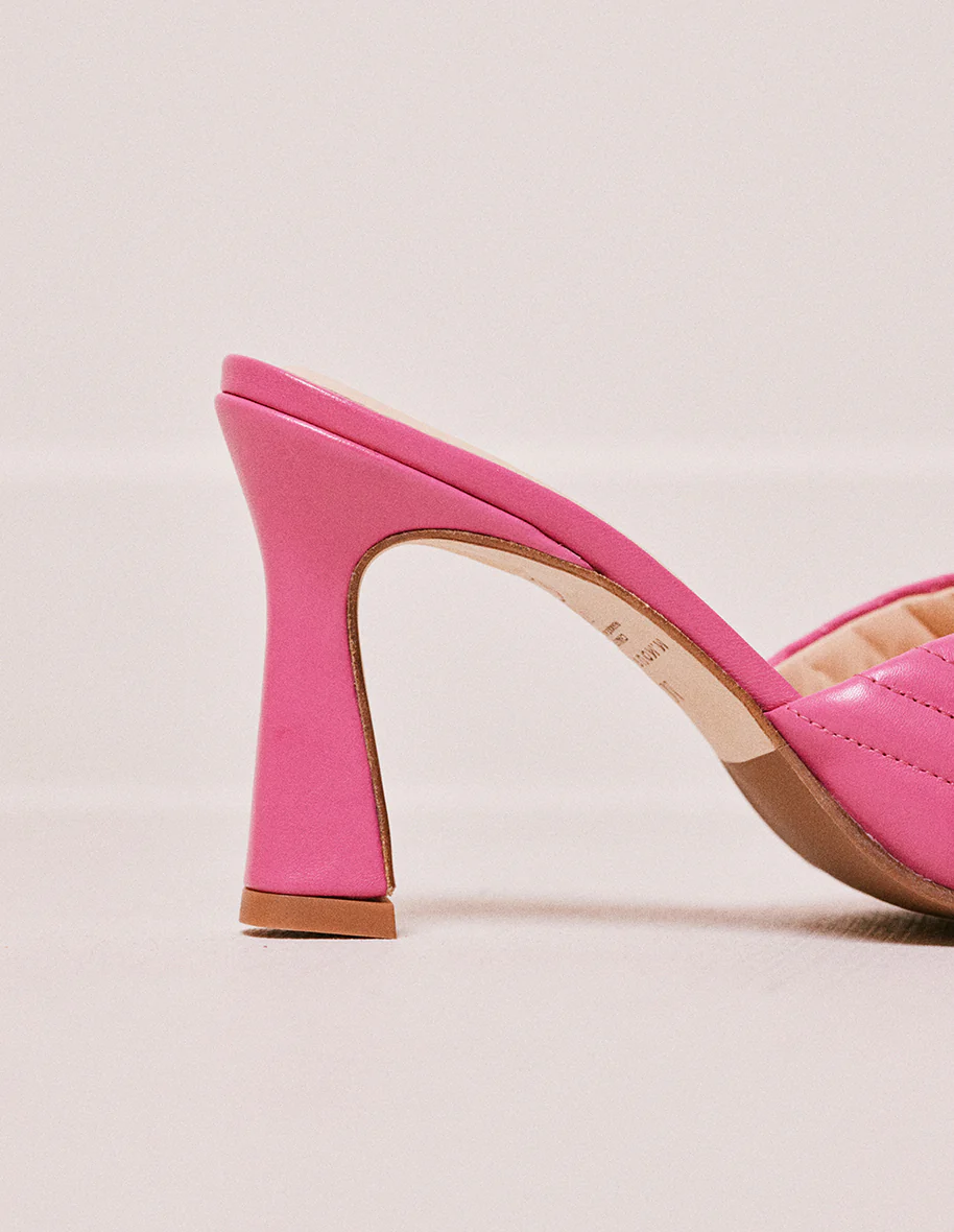Mules Martha - Cuir fuchsia - Image 4