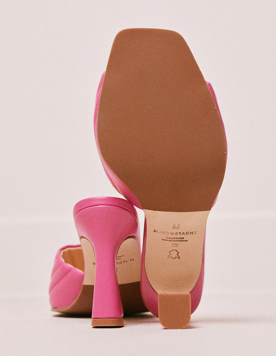 Mules Martha - Cuir fuchsia - Image 6