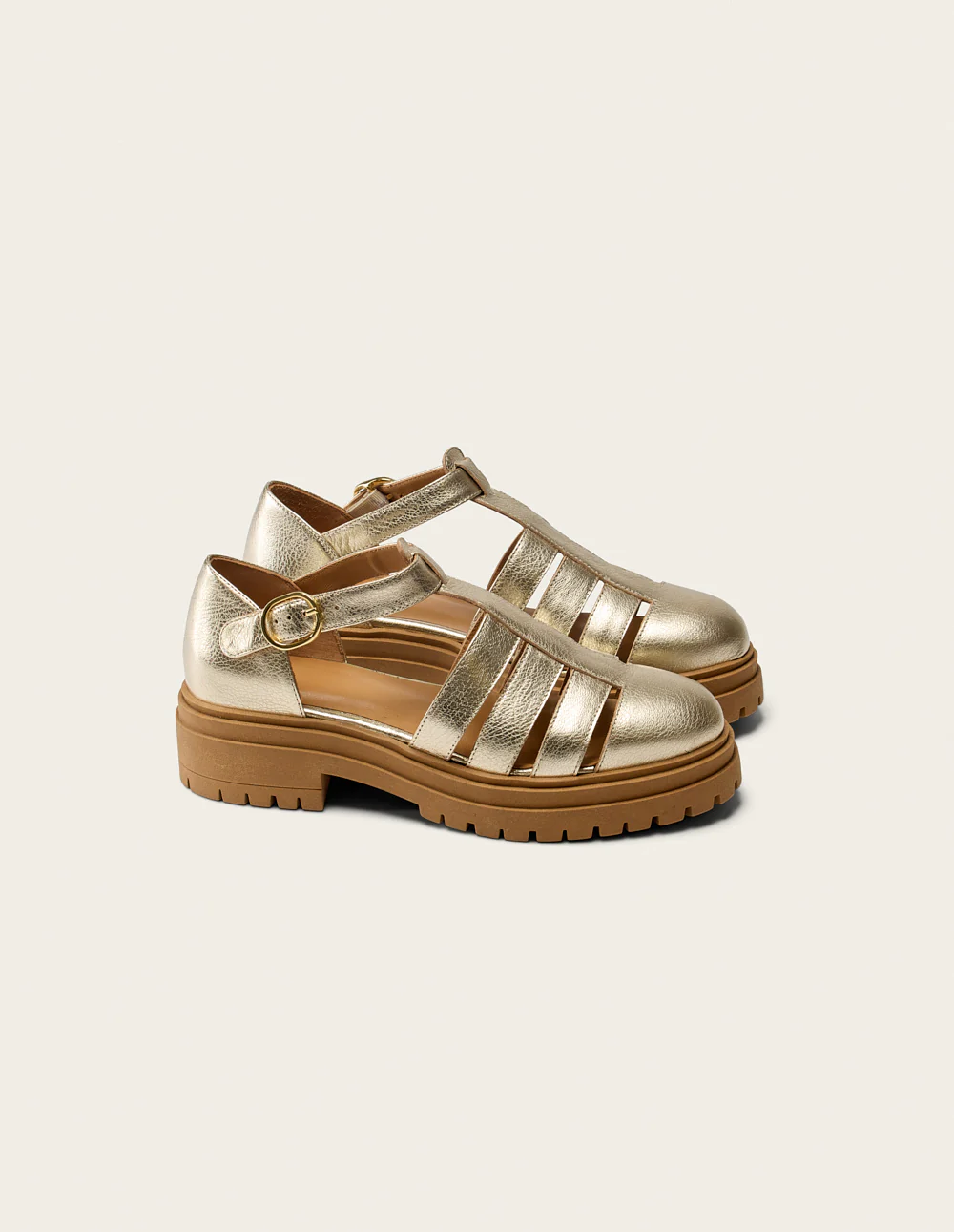 Sandales Rosalia - Cuir grainé champagne - Image 3