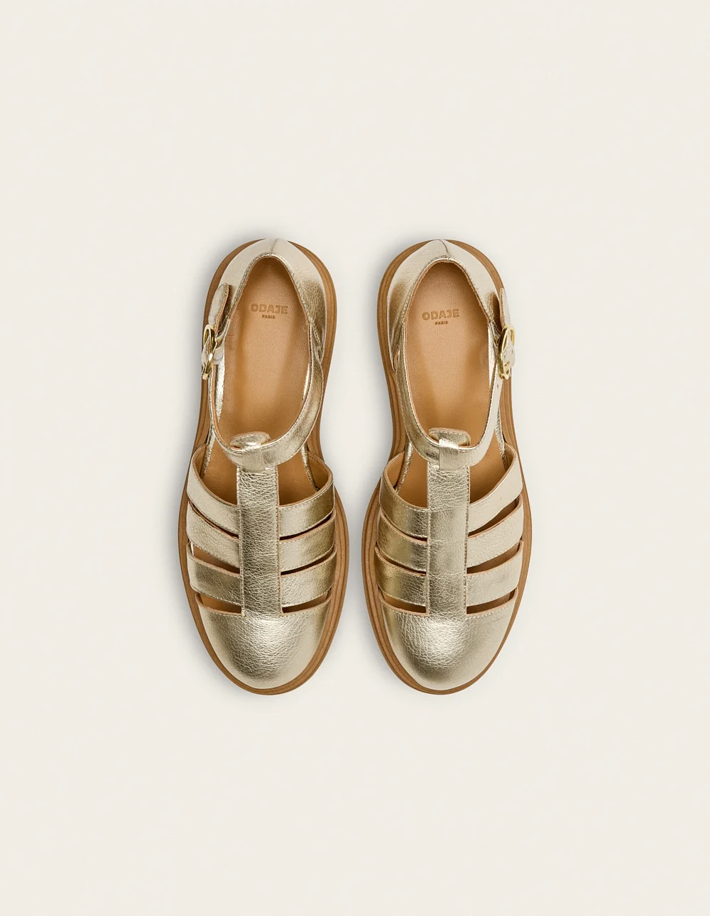 Sandales Rosalia - Cuir grainé champagne - Image 4