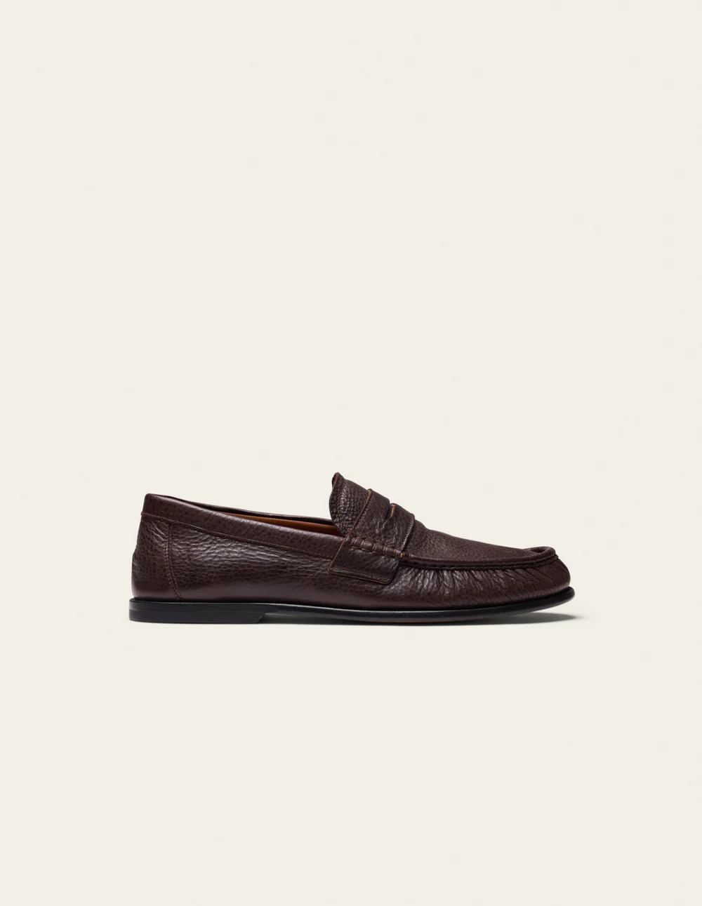 Mocassins Doni - Cuir grainé marron - Image 2