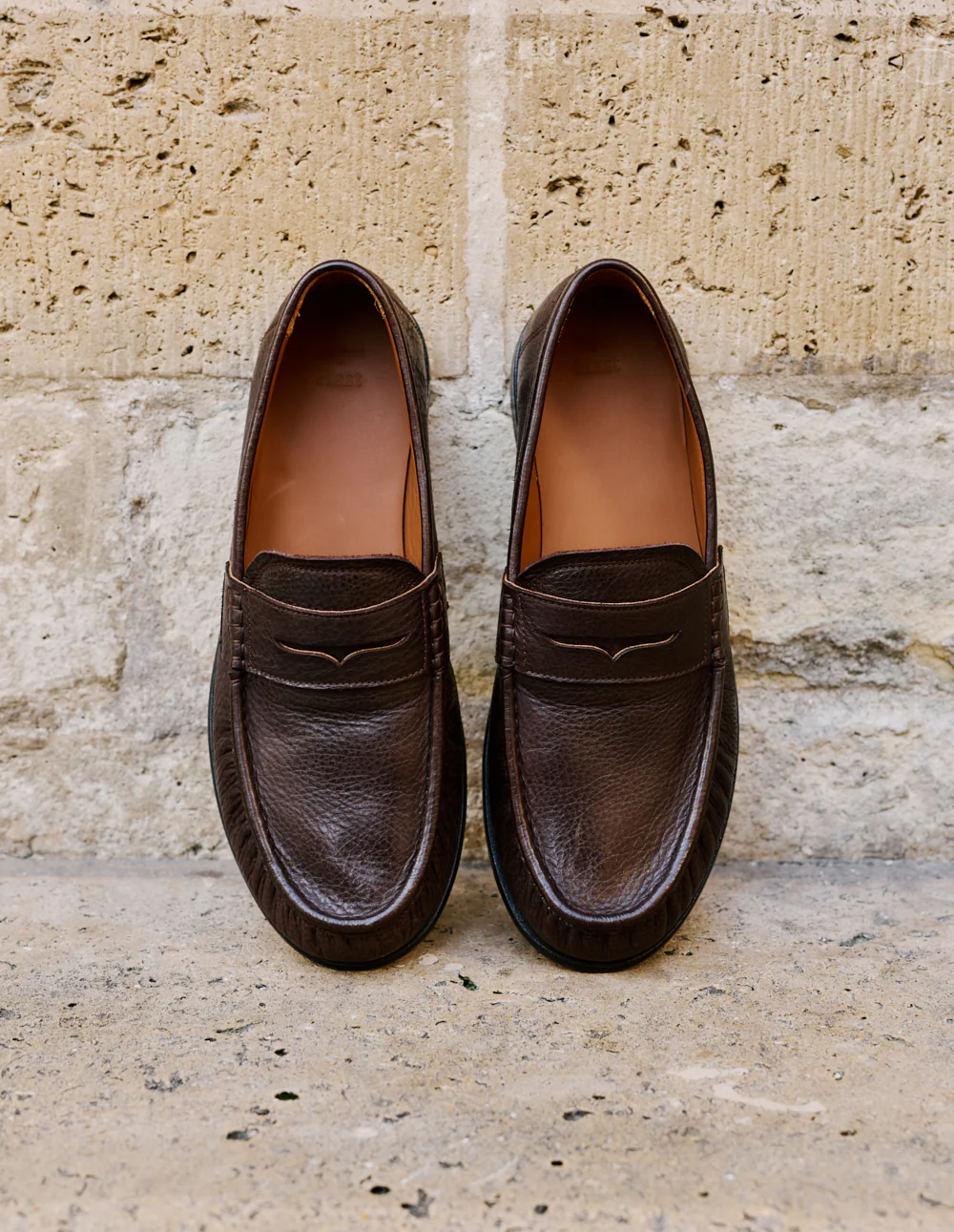 Mocassins Doni - Cuir grainé marron - Image 6