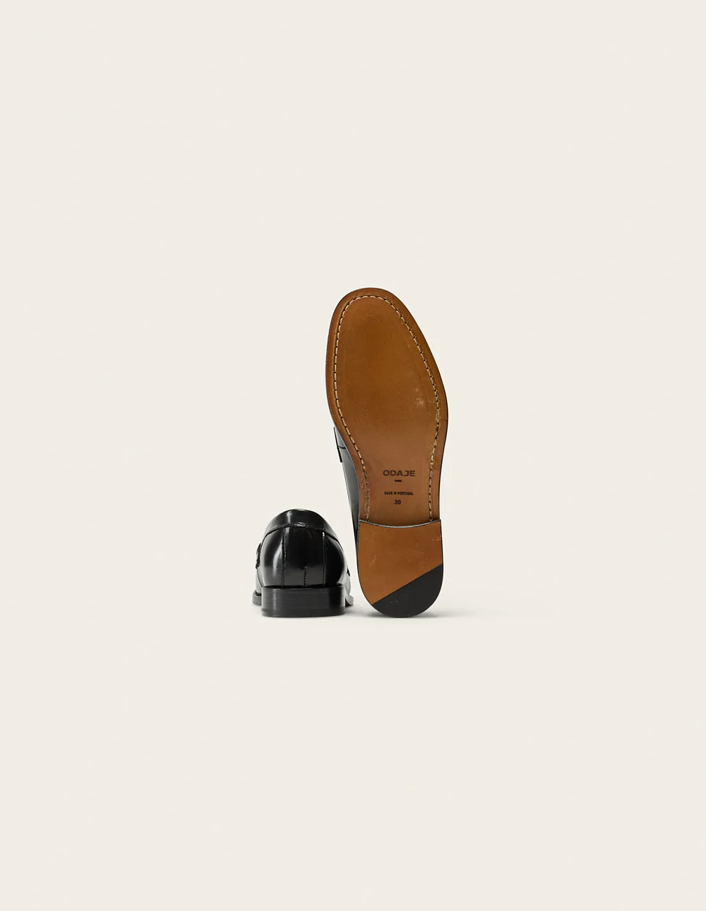 Mocassins Fanny - Cuir box noir et léopard - Image 4