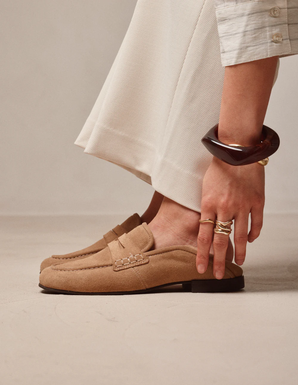 Mocassins Gema - Suède beige - Image 2