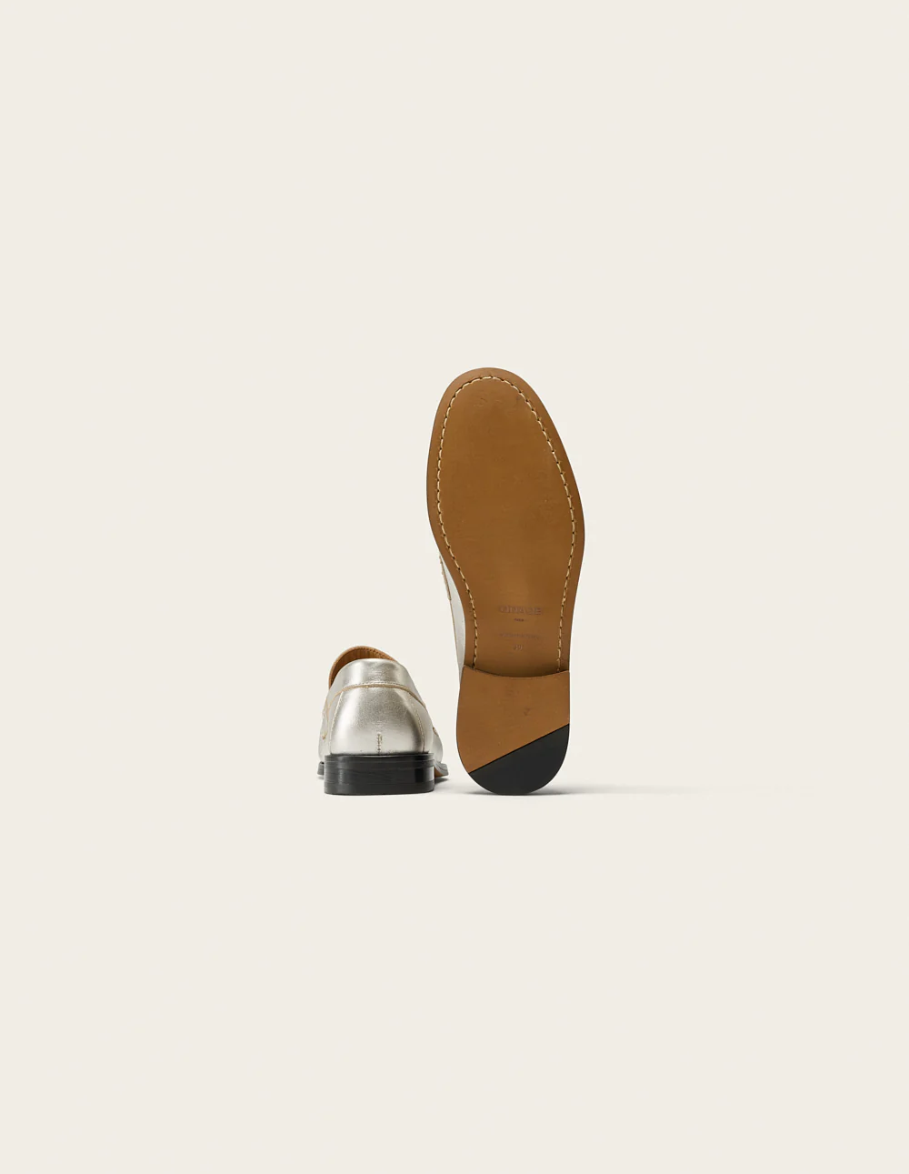 Mocassins Halley - Cuir plissé argenté - Image 4
