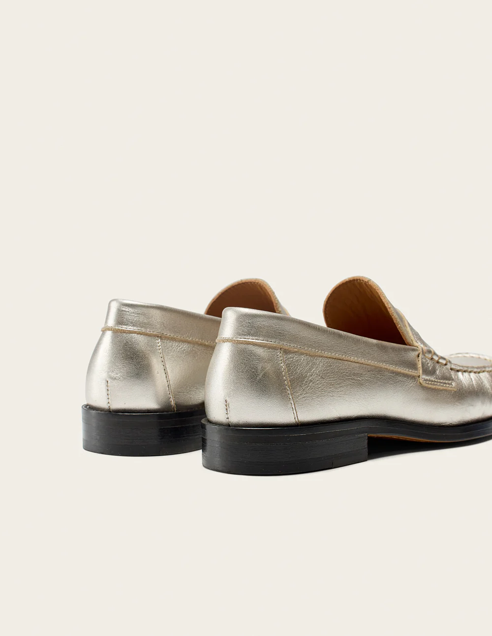 Mocassins Halley - Cuir plissé argenté - Image 5