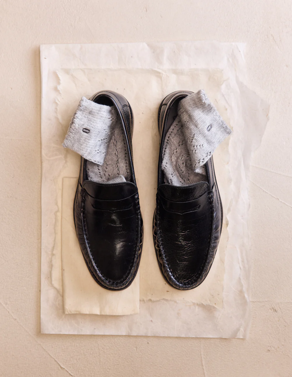 Mocassins Halley - Cuir plissé noir - Image 5