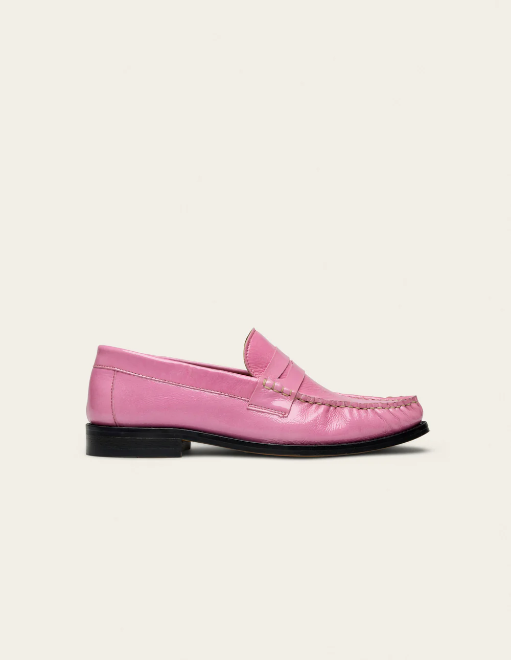 Mocassins Halley - Cuir plissé verni rose - Image 2