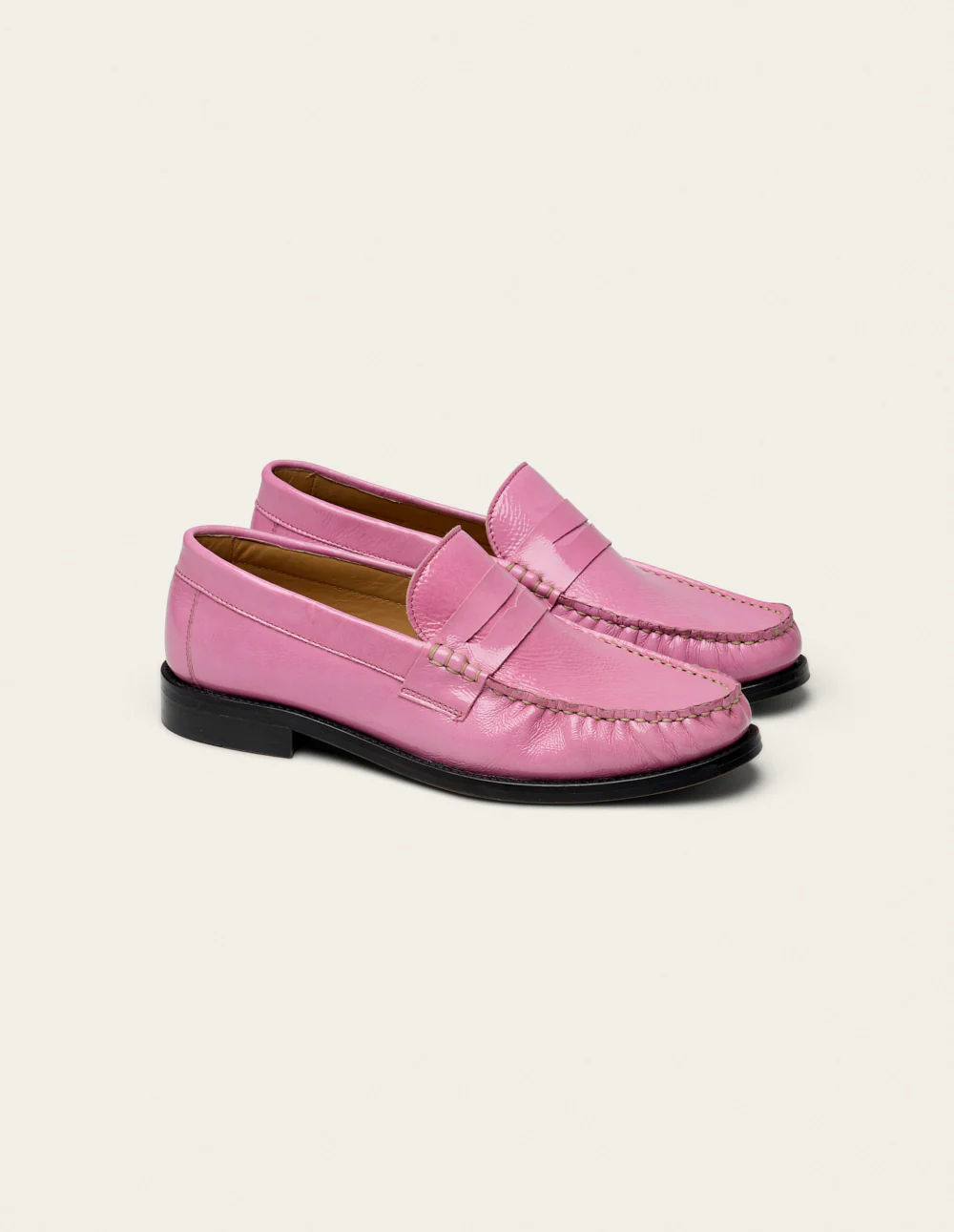 Mocassins Halley - Cuir plissé verni rose - Image 4