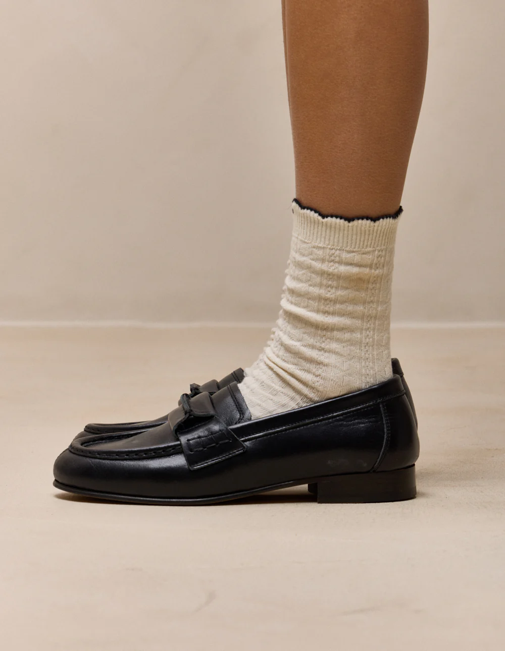 Mocassins Jylis - Cuir plissé noir