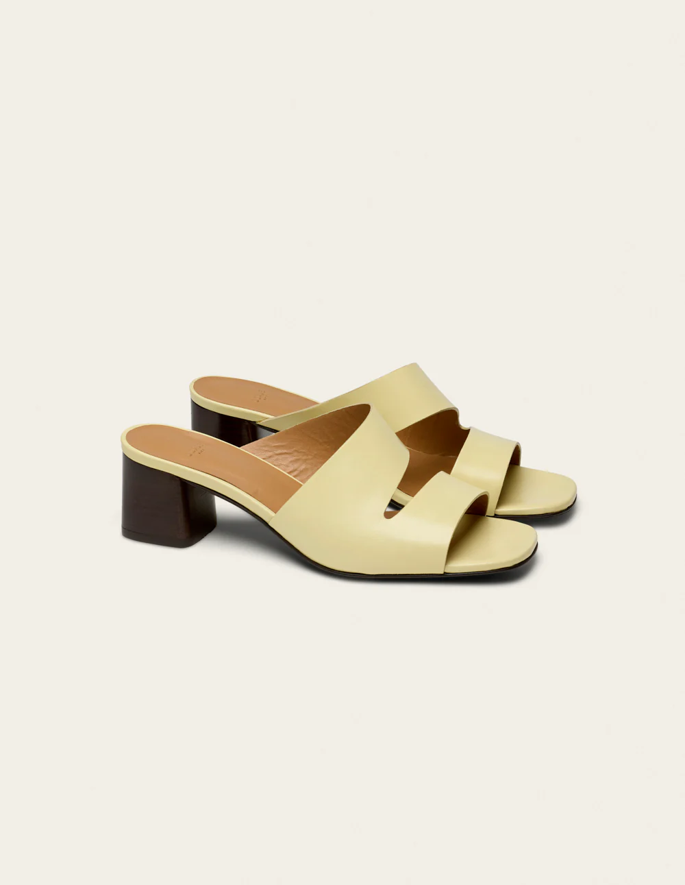 Mules Fika - Cuir jaune pastel - Image 4