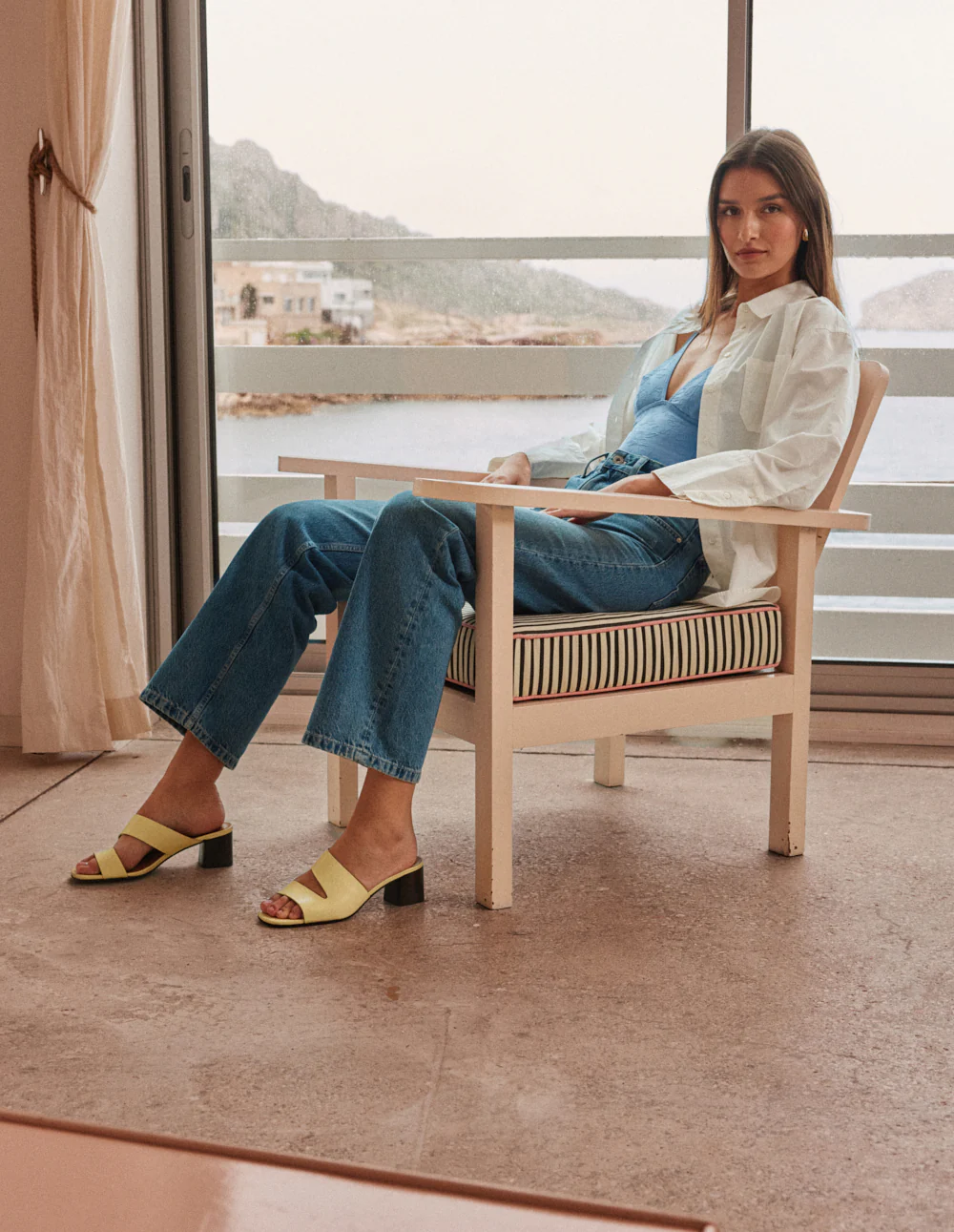 Mules Fika - Cuir jaune pastel - Image 5