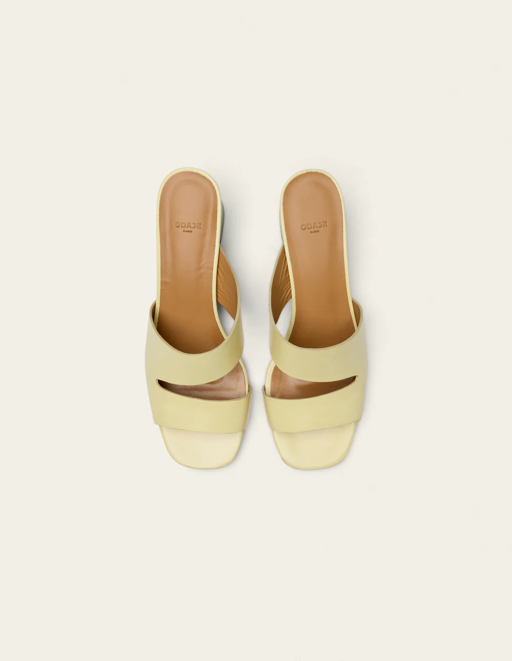 Mules Fika - Cuir jaune pastel - Image 7