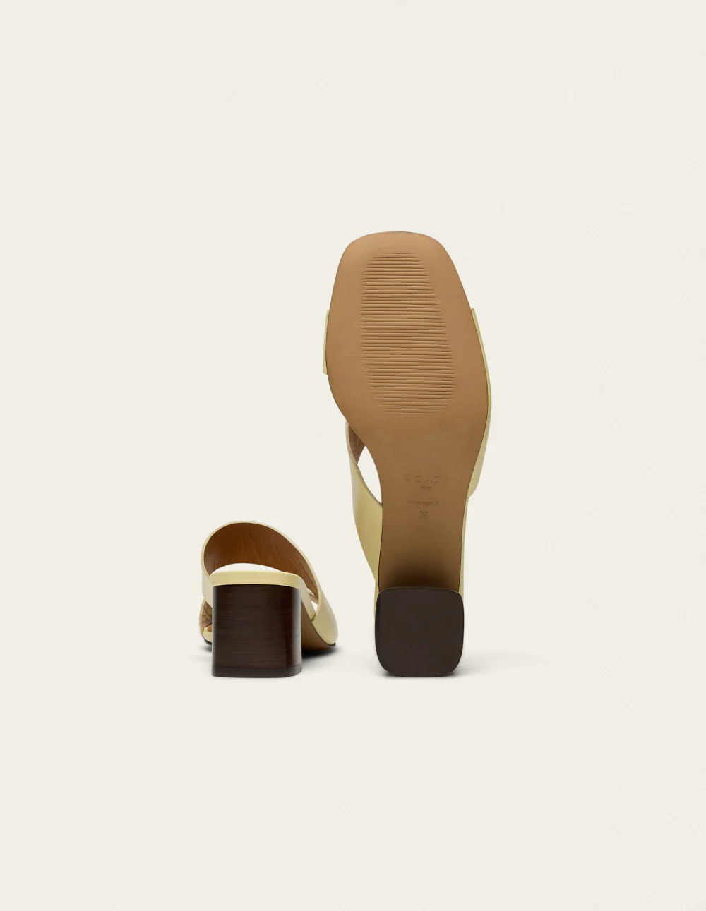Mules Fika - Cuir jaune pastel - Image 8