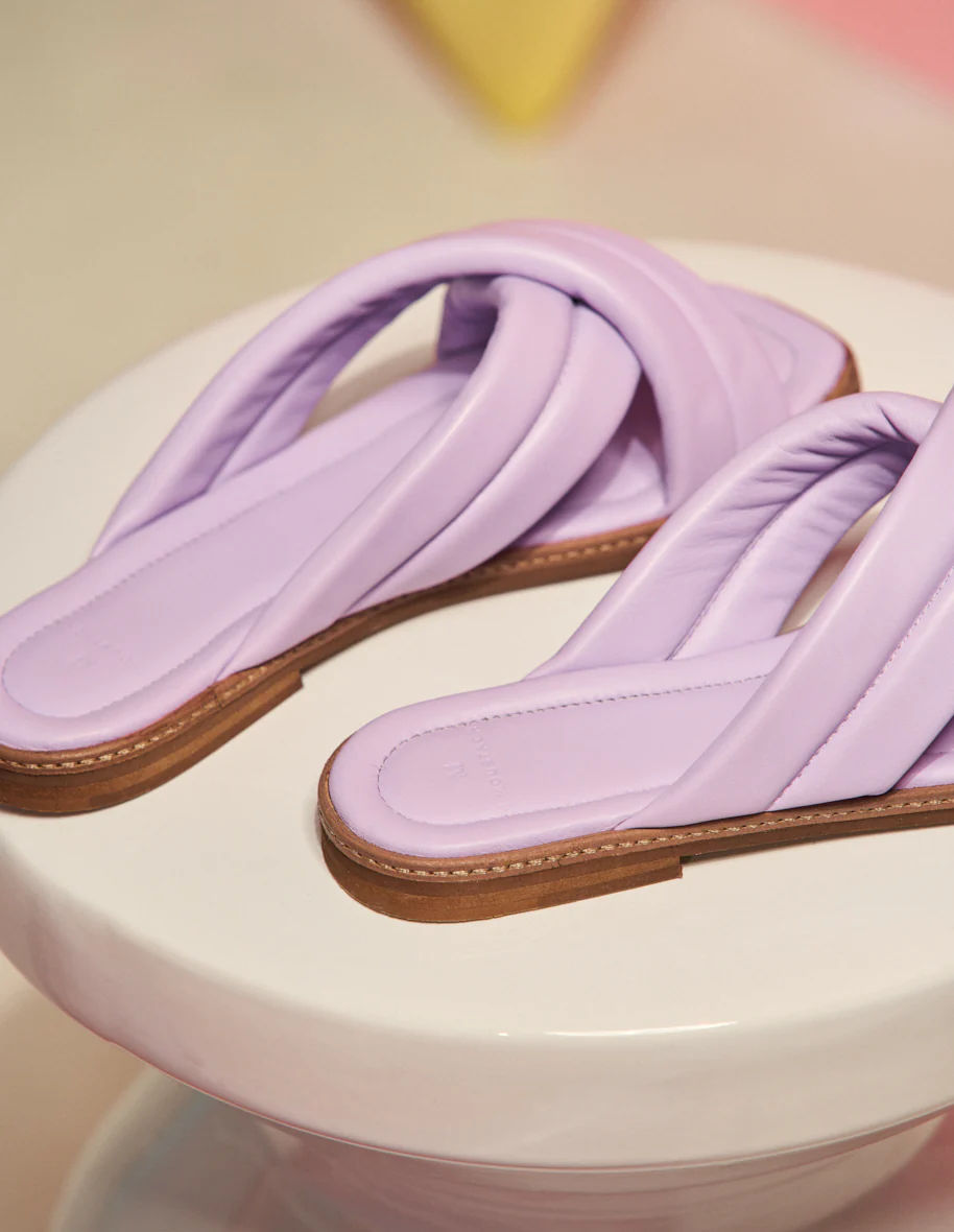 Mules plates Théa - Cuir lilas - Image 4