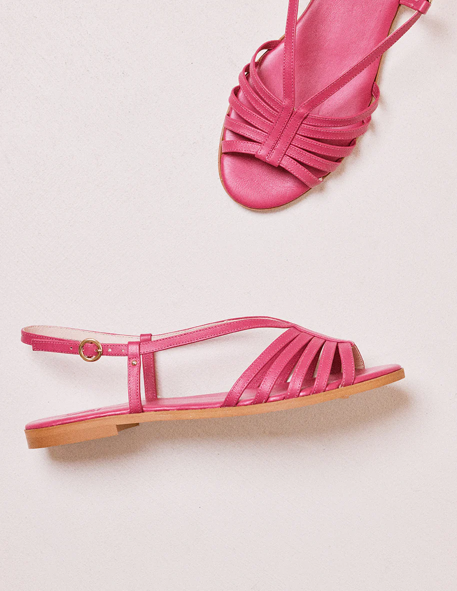 Sandales Ninon B - Cuir fuchsia - Image 3