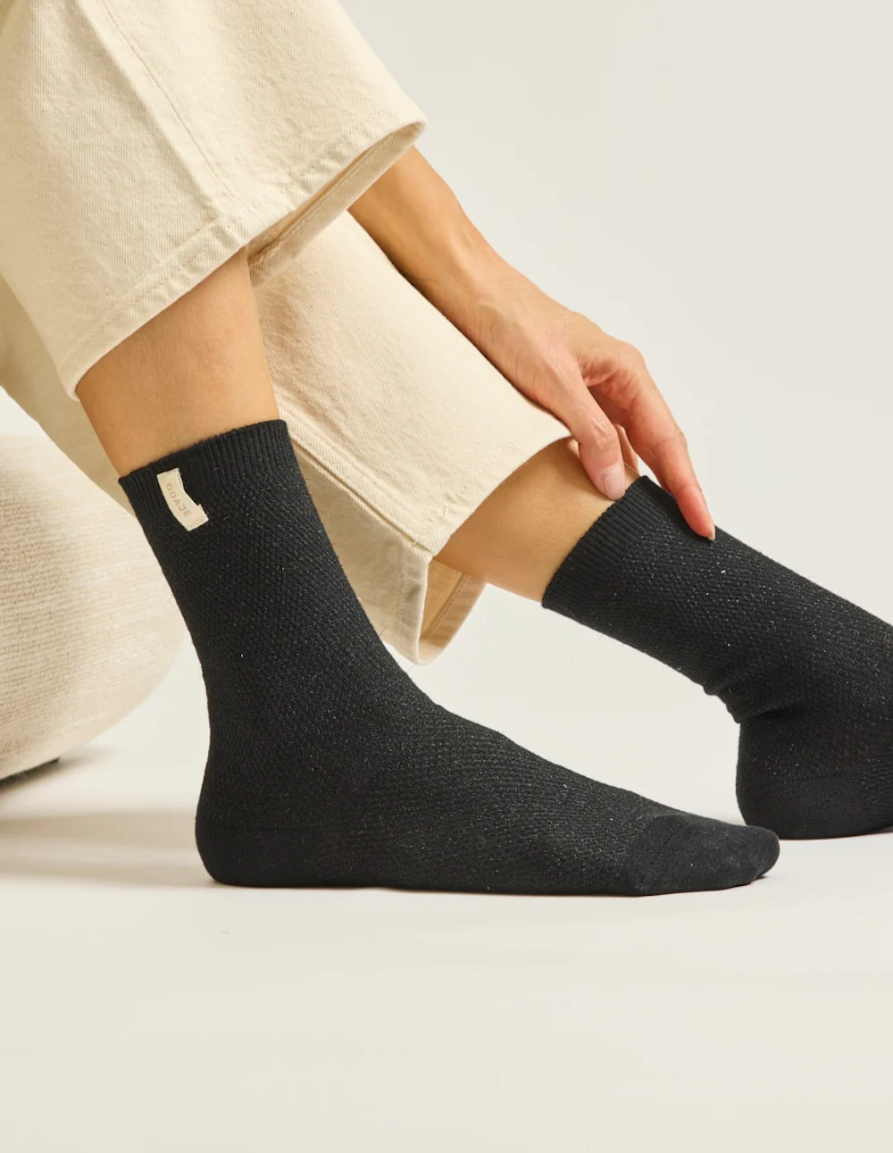 Pack de 2 Chaussettes - Chaussettes épaisses Paillettes doré noir - Image 3