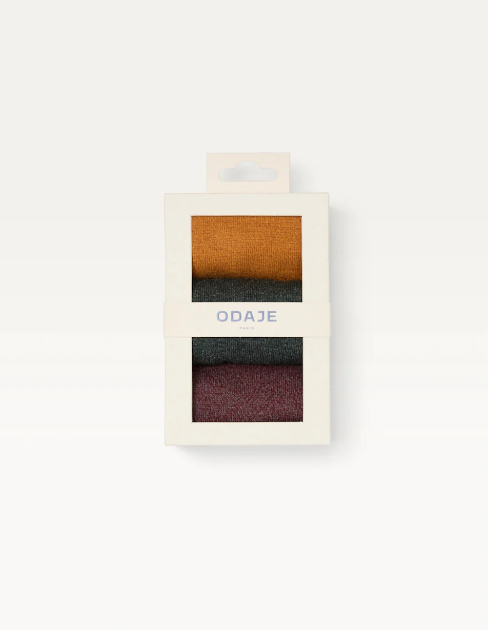 Pack de 3 Chaussettes - Chiné bordeaux vert et moutarde - Image 2