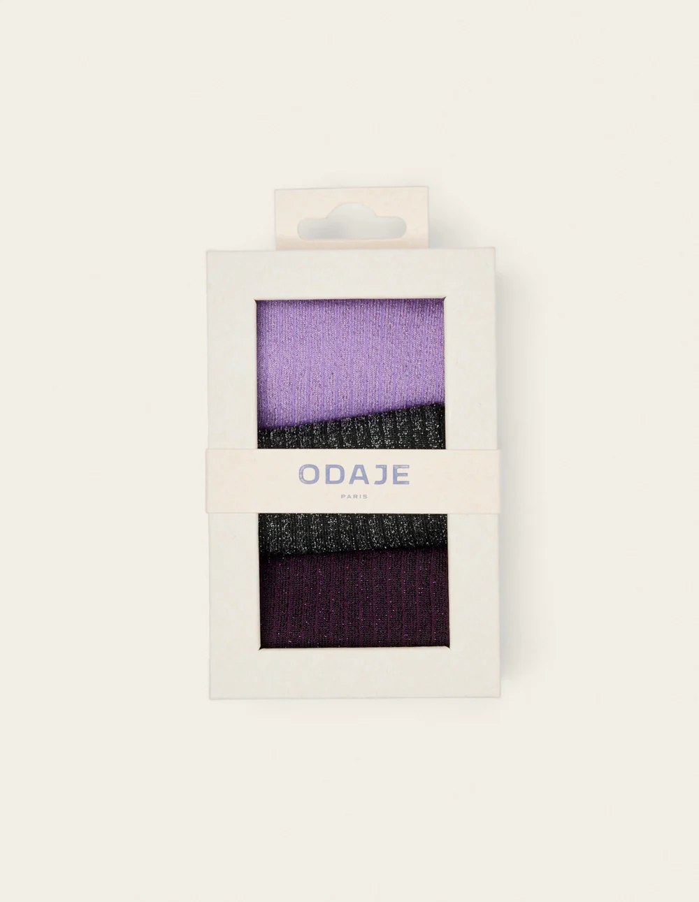 Pack de 3 Chaussettes - Fantaisie froufrou paillettes lilas noir violet - Image 2