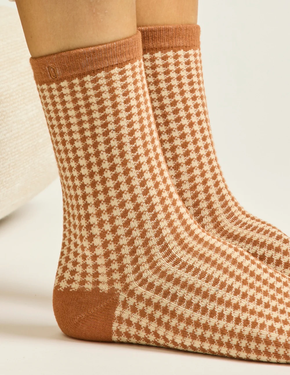 Pack de 3 Chaussettes - Paillettes et pied-de-poule marron - Image 3