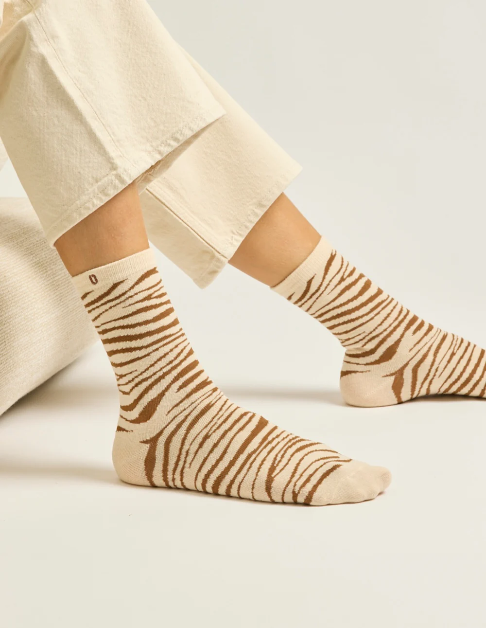 Pack de 3 Chaussettes - Fantaisie paillettes et zèbre marron doré - Image 3
