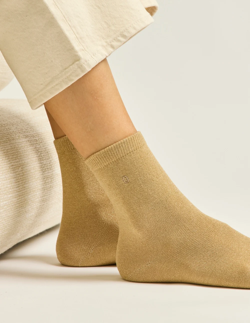 Pack de 3 Chaussettes - Fantaisie paillettes et zèbre marron doré - Image 4