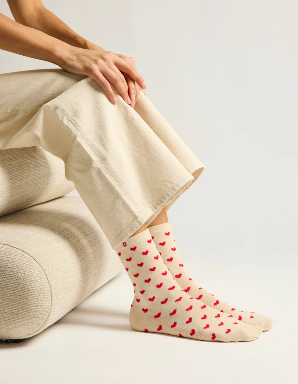 Pack de 3 Chaussettes - Fantaisie petit coeur bordeaux doré - Image 3
