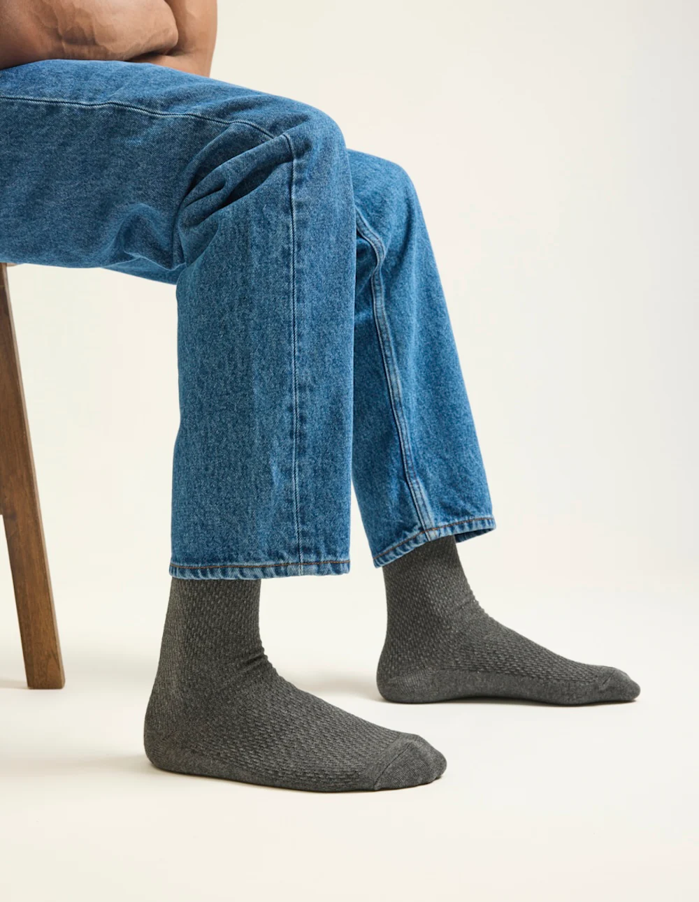Pack de 3 Chaussettes - Gaufré marine bordeaux et gris - Image 4