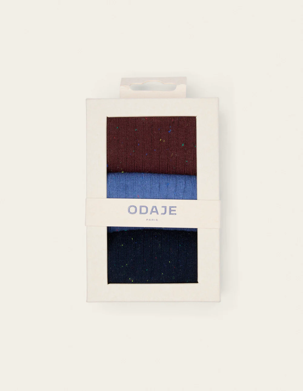 Pack de 3 Chaussettes - Moucheté multicouleur bordeaux bleu marine - Image 2