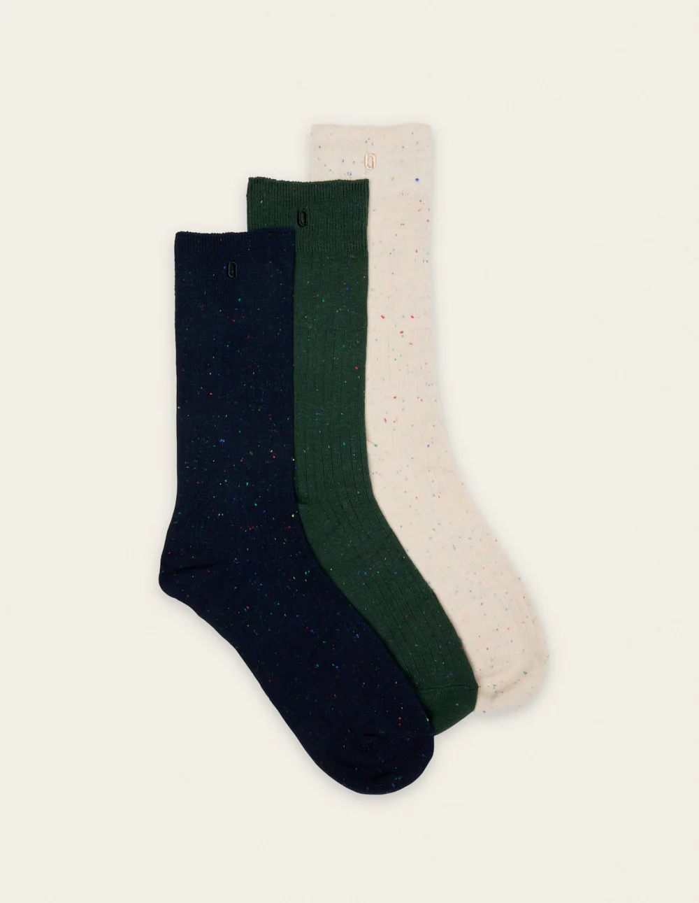 Pack de 3 Chaussettes - Moucheté multicouleur marine écru vert