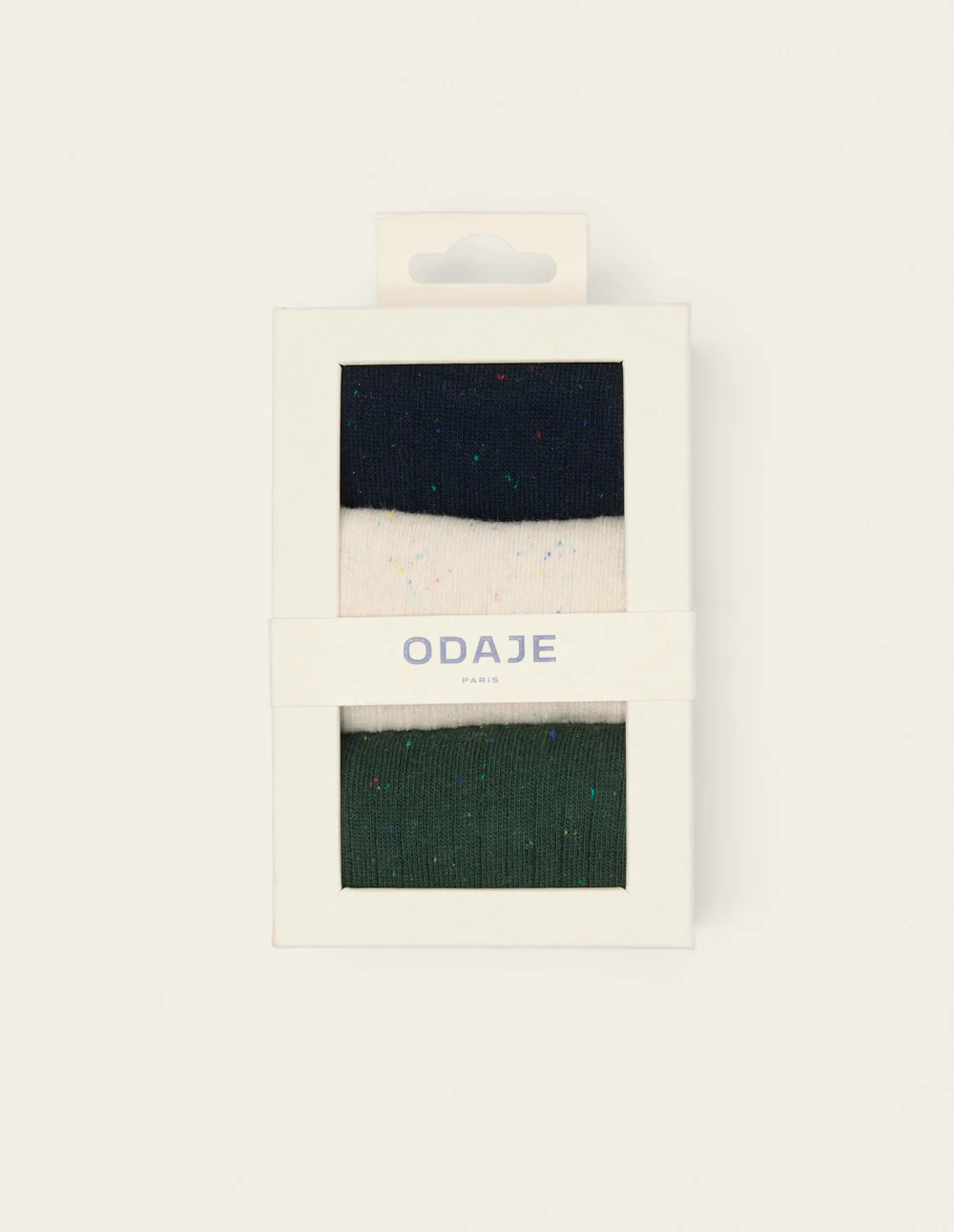 Pack de 3 Chaussettes - Moucheté multicouleur marine écru vert - Image 2