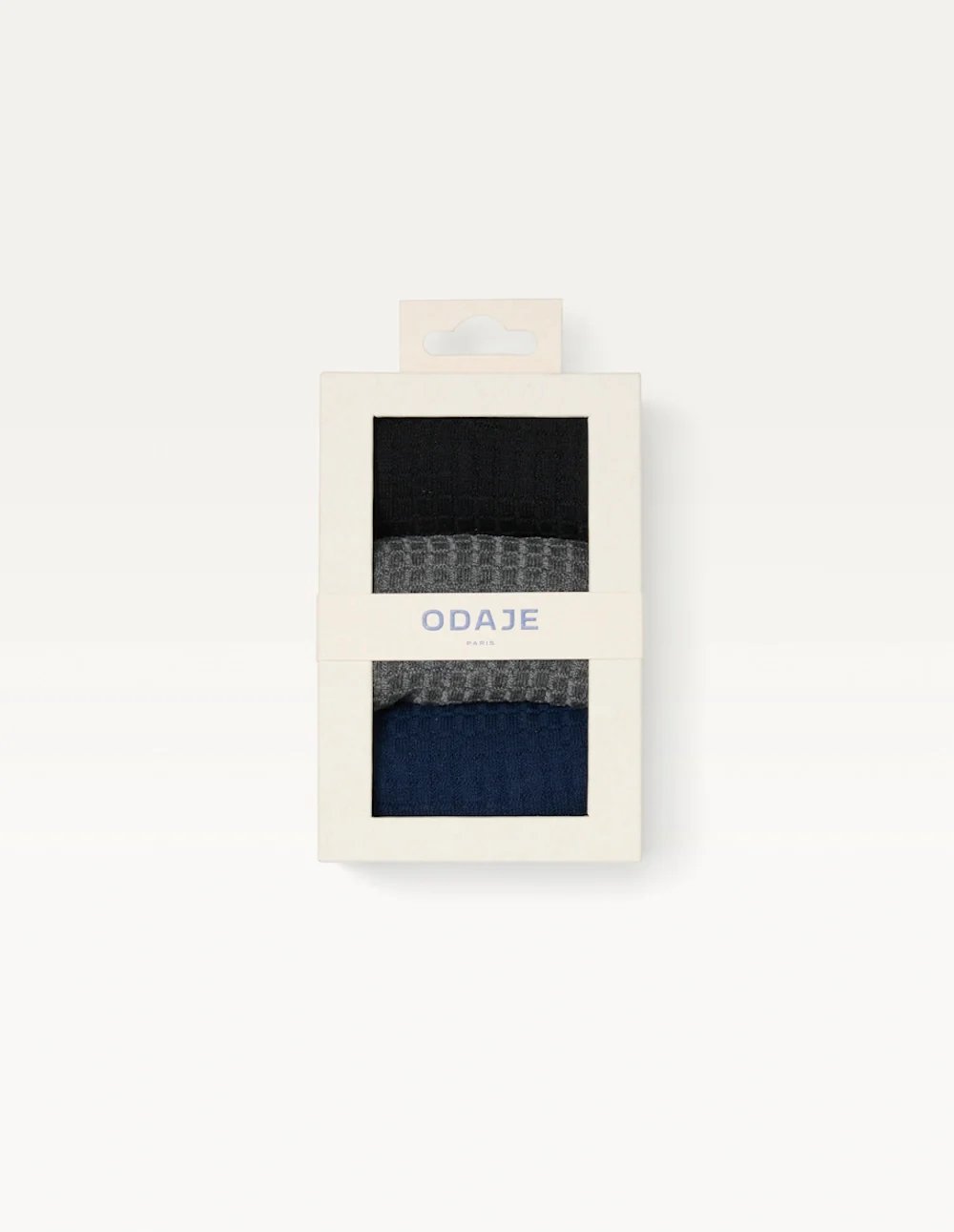 Pack de 3 Chaussettes - Nid d'abeille noir gris marine - Image 2