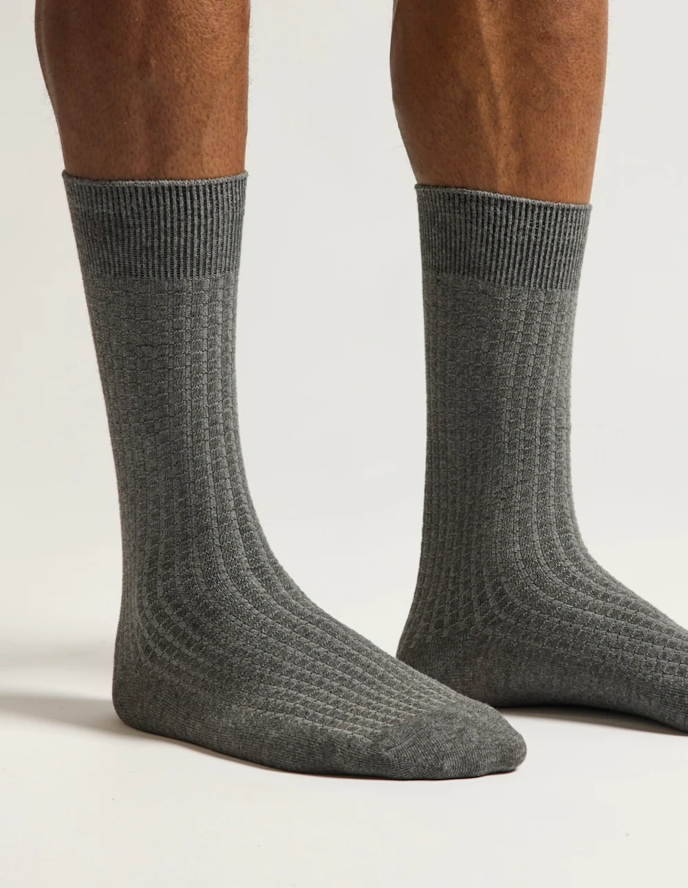 Pack de 3 Chaussettes - Nid d'abeille noir gris marine - Image 3