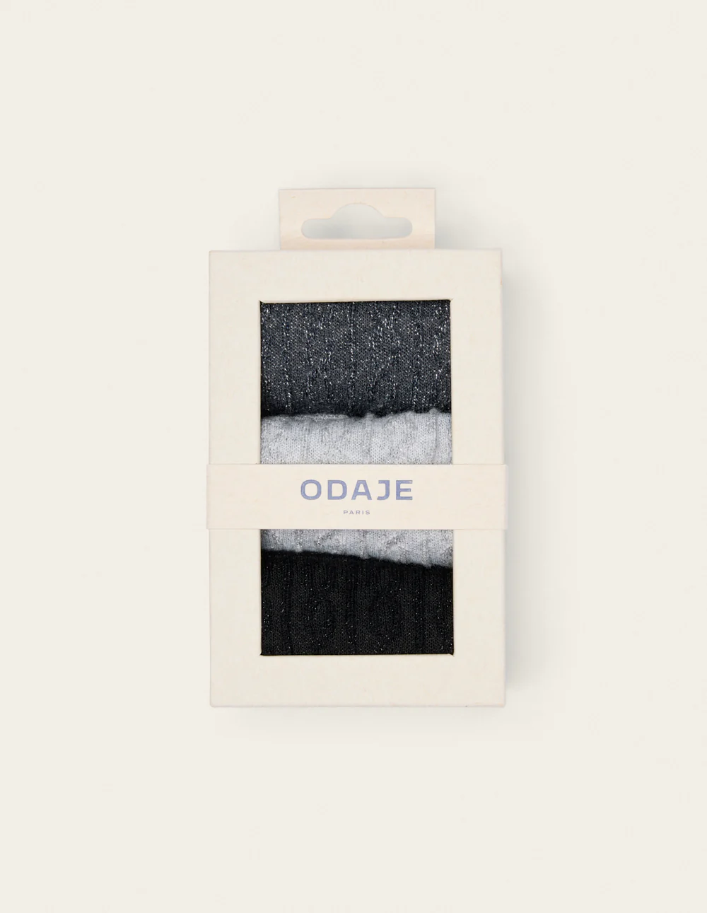 Pack de 3 Chaussettes - Torsades argenté gris noir - Image 3