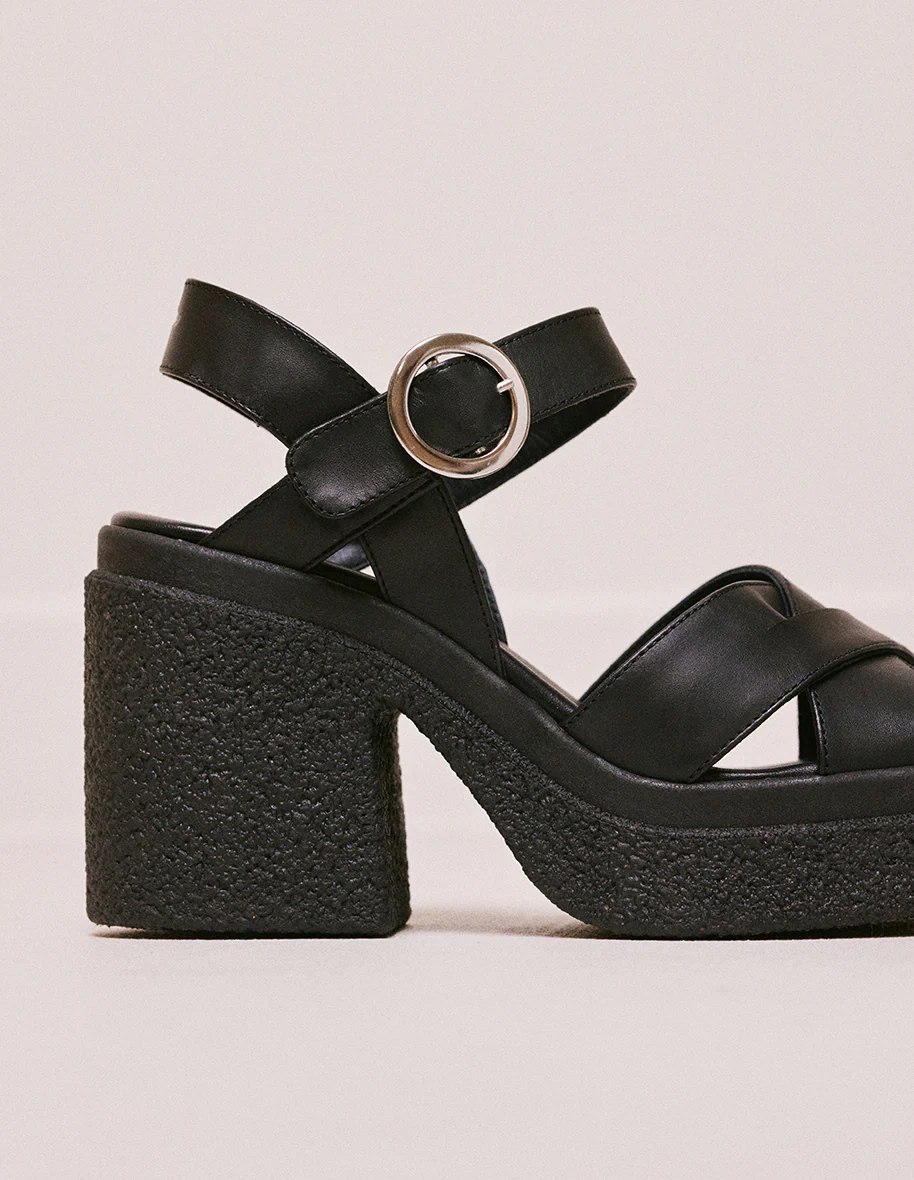 Sandales à talons Sabrina - Cuir noir - Image 5