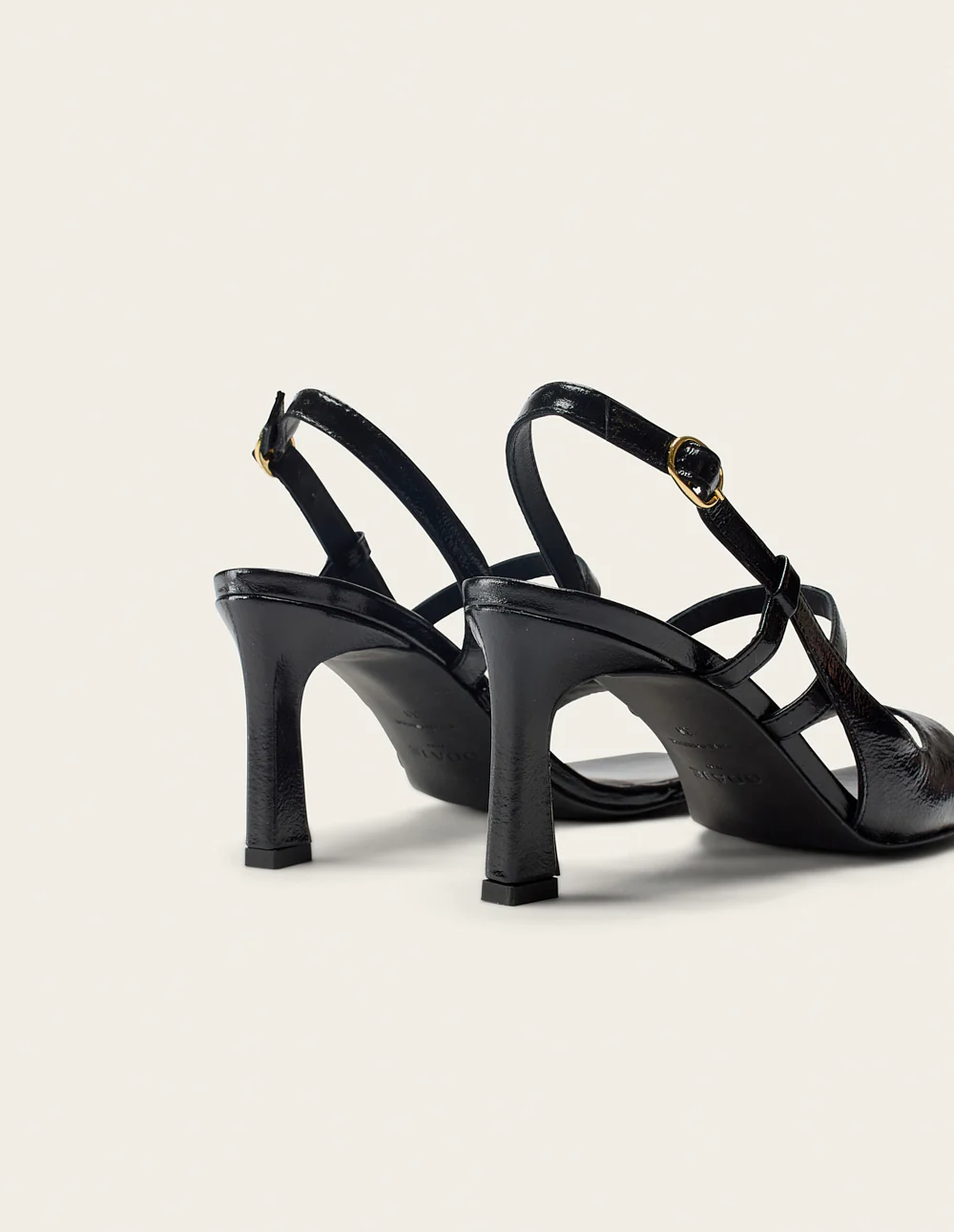 Sandales à talons Casta - Cuir plissé noir - Image 3