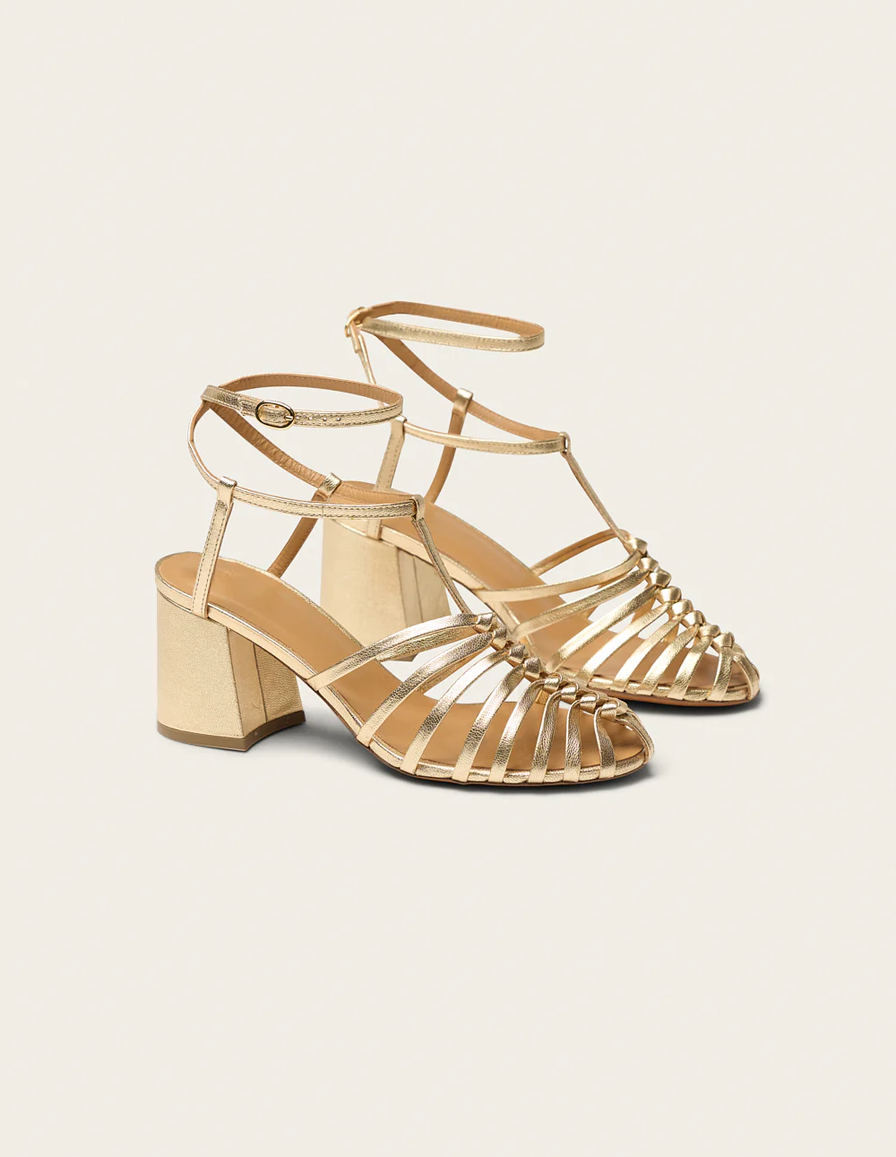 Sandales à talons Ciana - Cuir doré - Image 3