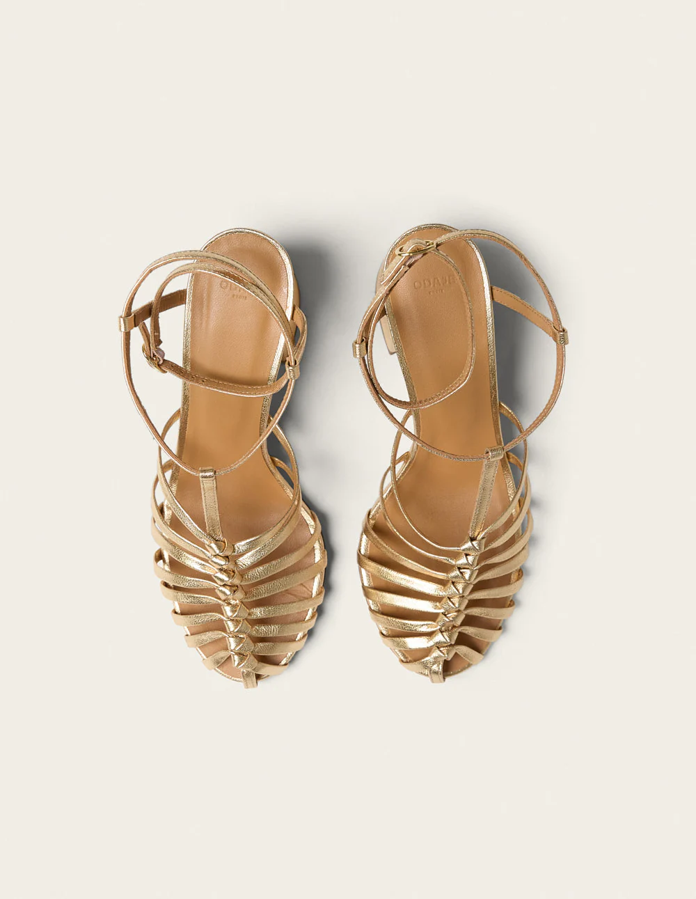 Sandales à talons Ciana - Cuir doré - Image 7