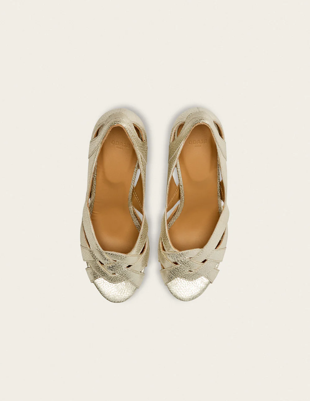 Sandales à talons Clémentine H - Cuir grainé champagne - Image 4