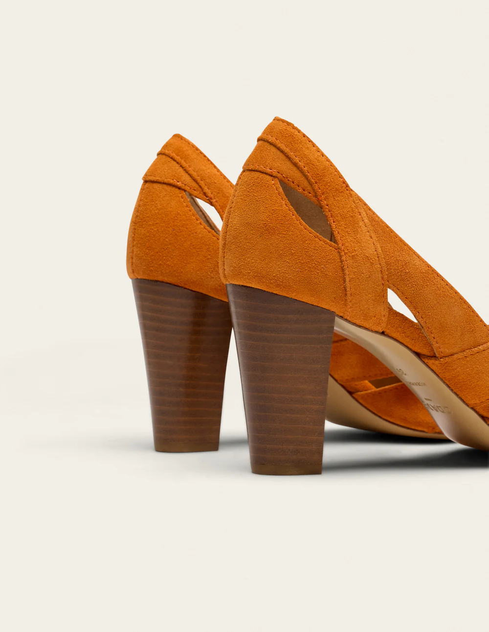 Sandales à talons Clémentine H - Suède orange - Image 4